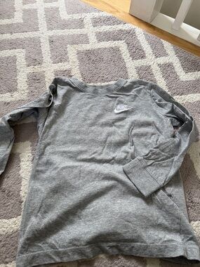 Nike Gray Long Sleeve Shirt with White Swoosh
